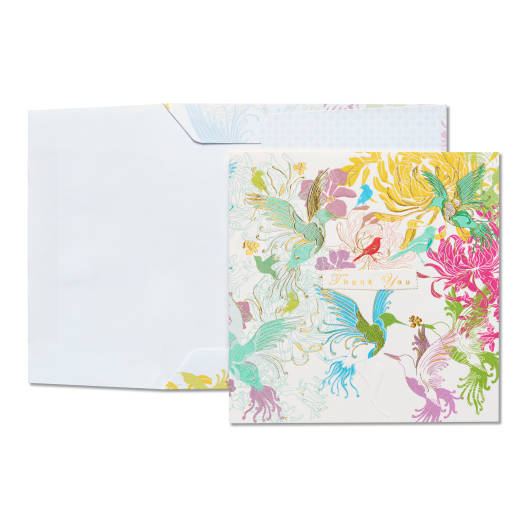 Hummingbirds Blank Thank You Greeting Card