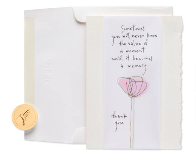 Pink Flower Thank You Greeting Card