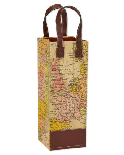 Vintage Map Beverage Bag 1-Count