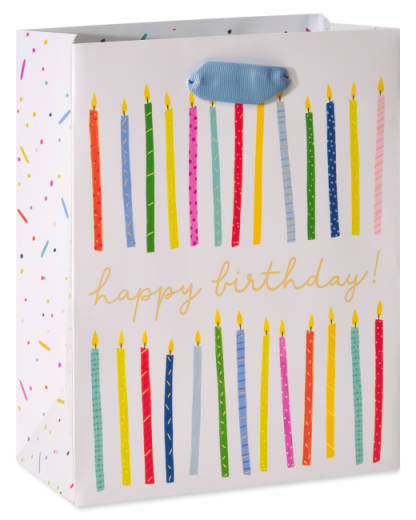 Happy Birthday Candles Birthday Gift Bag 1 Bag