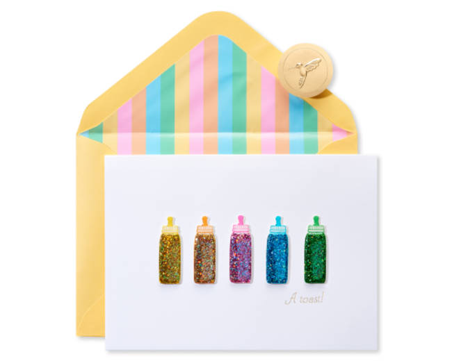 Baby Bottles New Baby Greeting Card