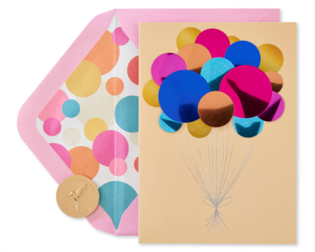 Paillette Balloons Birthday Greeting Card