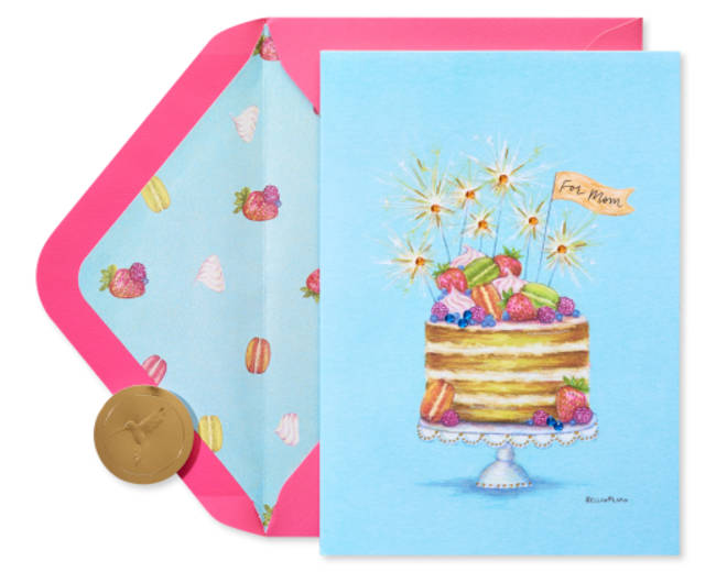 Sparkler Cake Birthday Greeting Card - Designed by Bella Pilar