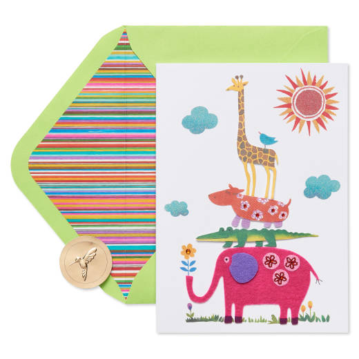 Jungle Animal New Baby Greeting Card