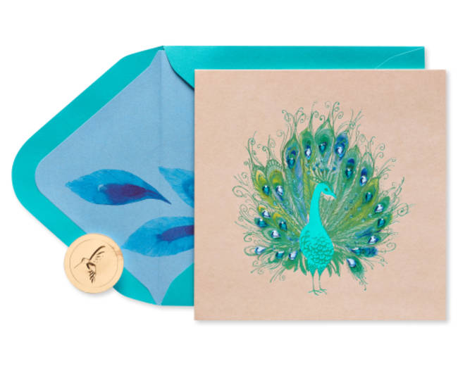 Elegant Peacock Blank Greeting Card