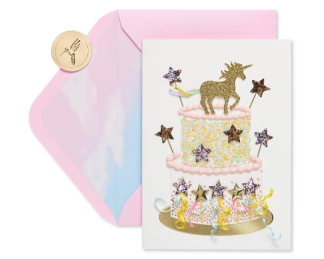 Unicorn Cake Birthday Greeting Card