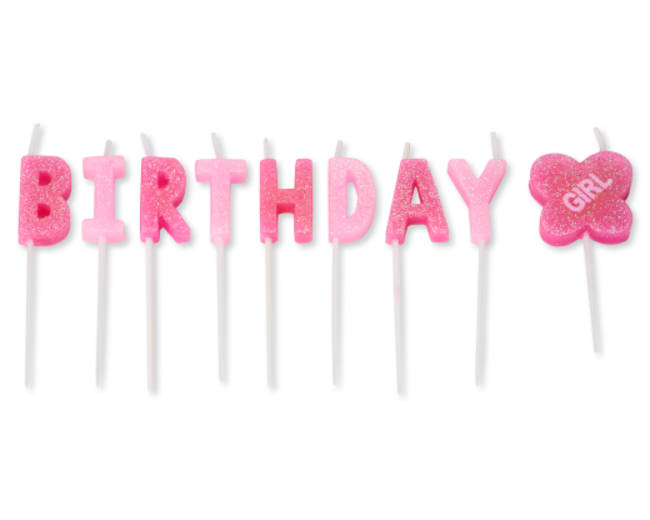 Girl Birthday Toothpick Candles 9-Count