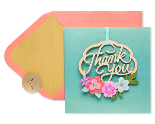 Wood WreathThank You Greeting Card