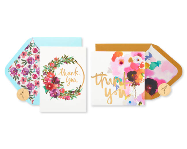 Floral Thank You Greeting Card Bundle 2-Count