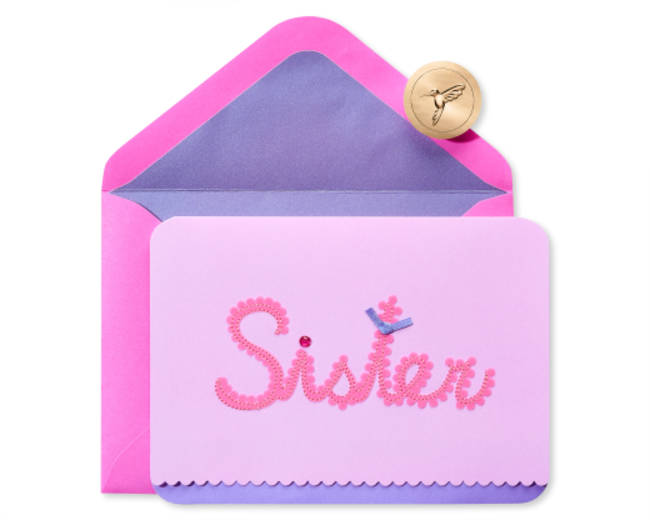 Scalloped Sister Birthday Greeting Card