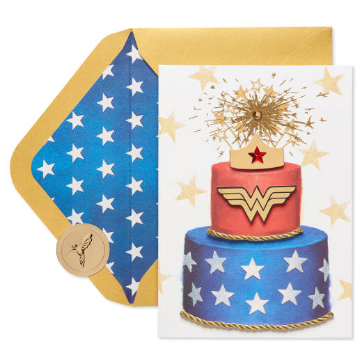 Wonder Woman Cake Birthday Greeting Card