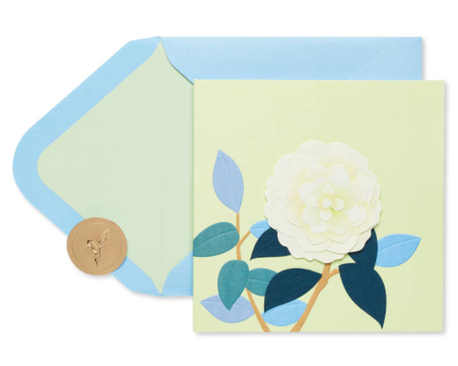 White Rose Friendship Blank Greeting Card