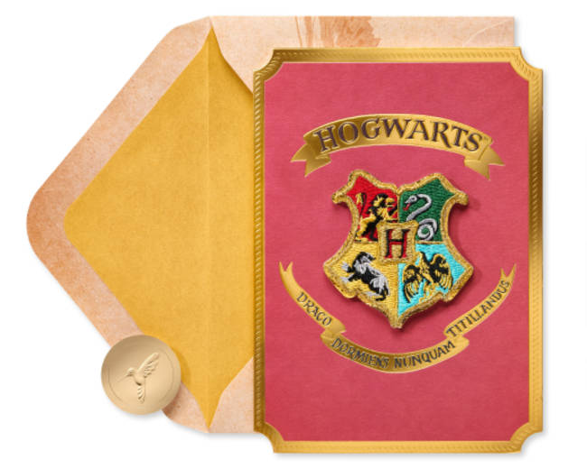 Hogwarts Patch Harry Potter Blank Greeting Card