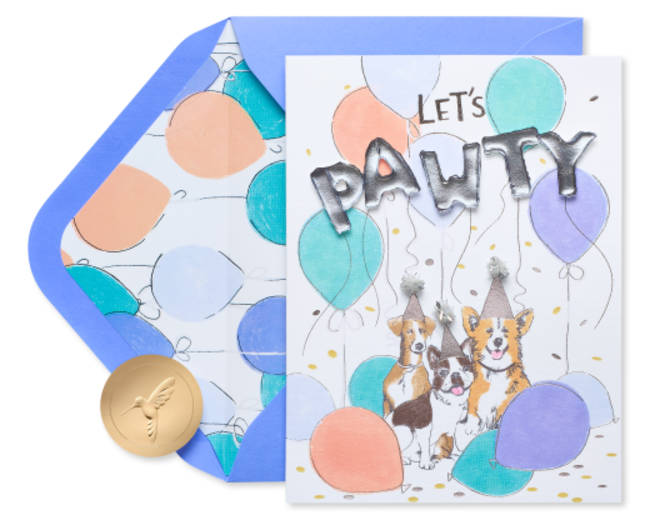 Let's Pawty Dog Birthday Greeting Card