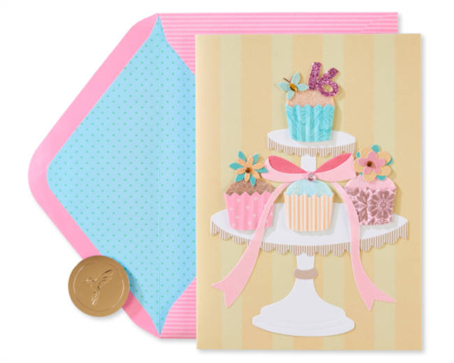 Sweet 16 Cupcakes Birthday Greeting Card