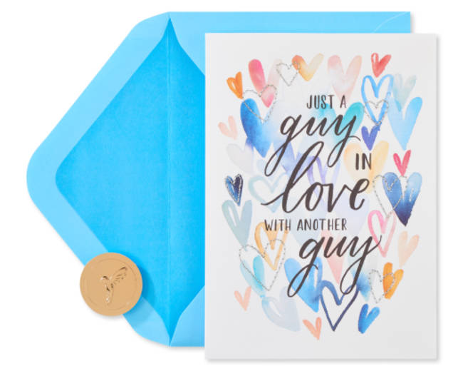 In Love Guys Anniversary Greeting Card