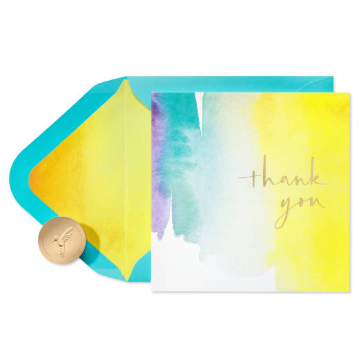 Abstract Watercolors Blank Thank You Greeting Card