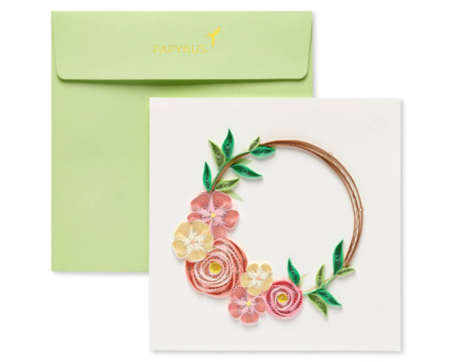 Floral Wreath Quilling Greeting Card