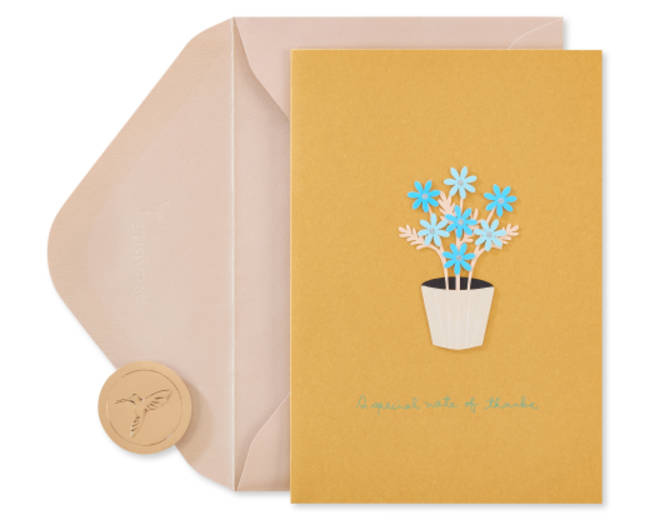 Pot of Daisies Thank You Greeting Card