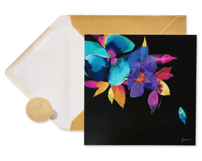 Colorful Flowers Blank Greeting Card