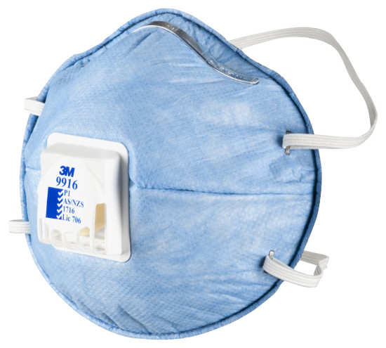 box10 3M Cupped Particulate Respirator- P1 with Nuisance Level* Acid Gas Relief- valved