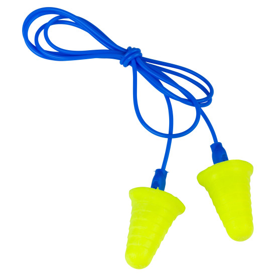 bag200prs E-A-R YELLOW CORDED EARPLUGS PUSH-INS WITH GRIP RINGS