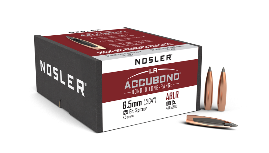 Nosler AccuBond Long Range ABLR - 6.5mm 129g SP (100ct, M/P of 3) Bullets 58943