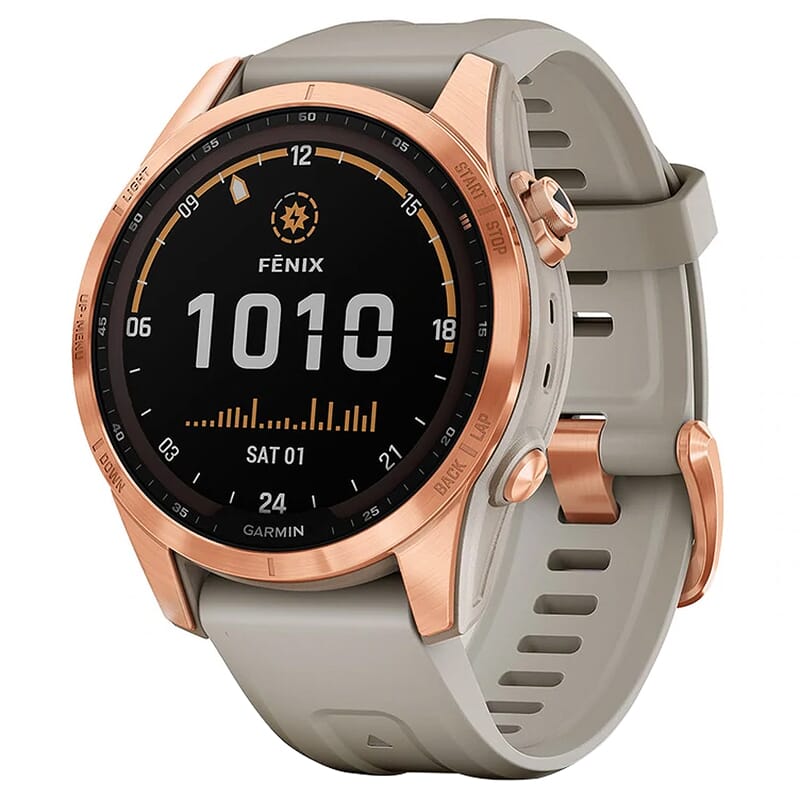 Garmin fenix 7S Solar Rose Gold w/Light Sand Band Smartwatch 010-02539-10