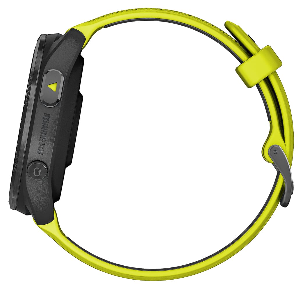 Garmin Forerunner 965 Carbon Gray DLC Titanium Bezel w/Black Case and Amp Yellow/Black Silicone Band Smartwatch 010-02809-02