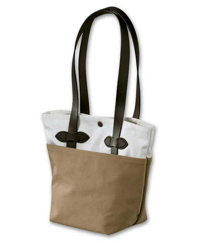 Filson SM White/Tan Canvas Tote Bag FIL-70084-TW