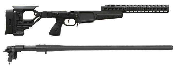 Remington 700P 5R 308 Win with Accuracy International AX Chassis - 13" forend tube BLACK