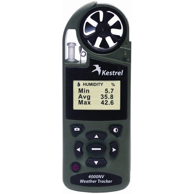 Kestrel 4000NV Weather & Environmental Meter w/Datalogging + NV Backlight Dark Grey 0840NVOLV 0840NVOLV