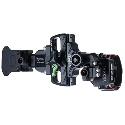 AXCEL AccuHunter Plus Slider Pic Mount 41mm Scope, "T", Rheostat Cover, Torque Ind., Crosshair 1-Pin .019 Ylw Fiber Blk Bow Sight ACHP-P119-4YB