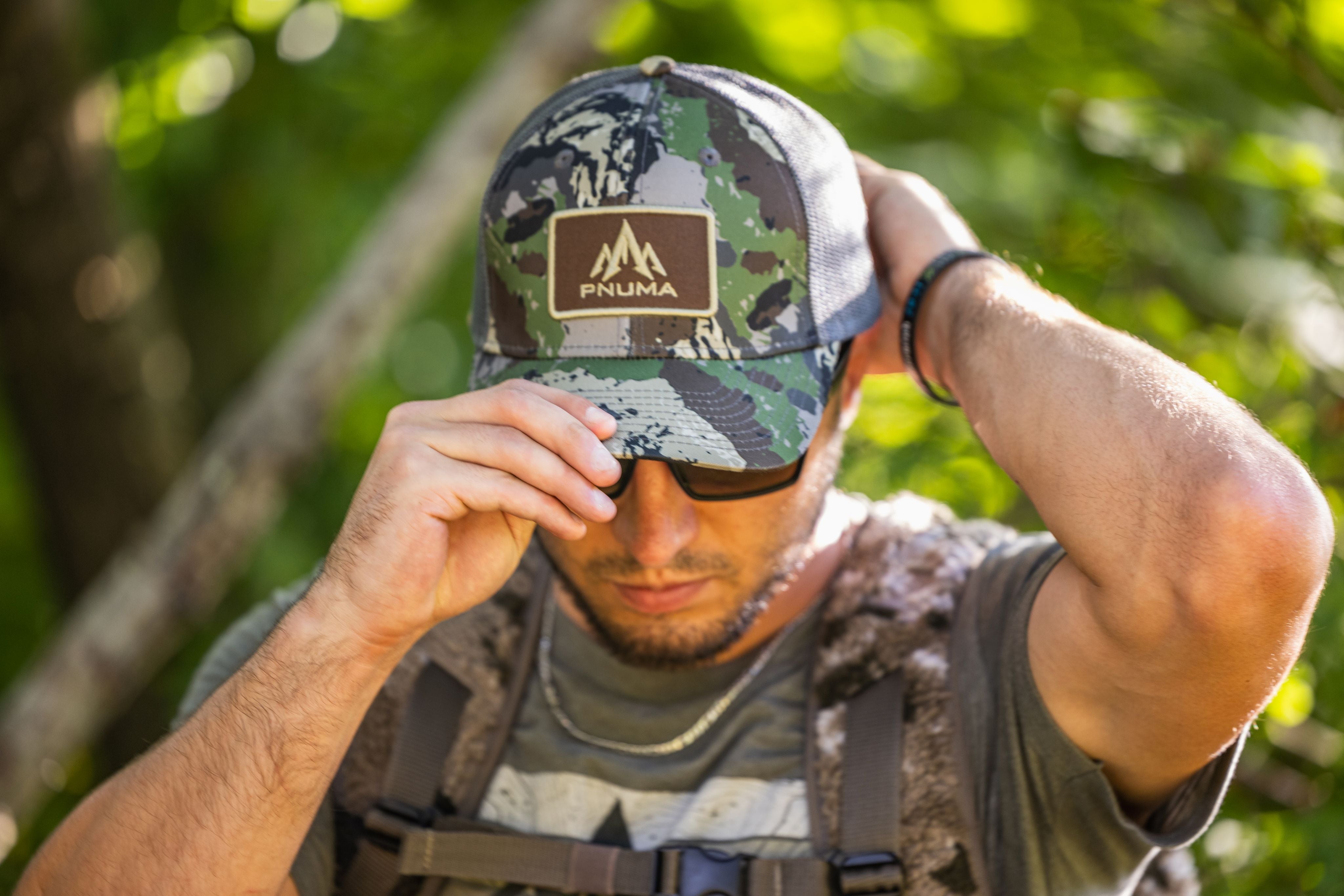 Pnuma Outdoors Logo Patch Cap, Caza Camo CP-LP-CZ