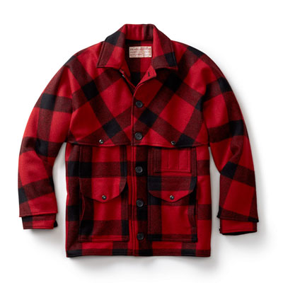 Filson Double Mackinaw Cruiser Red Black Plaid 54 10041