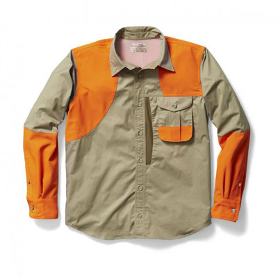 Filson Front Loading Shooting Shirt RH Khaki w/ Orange XL 10525