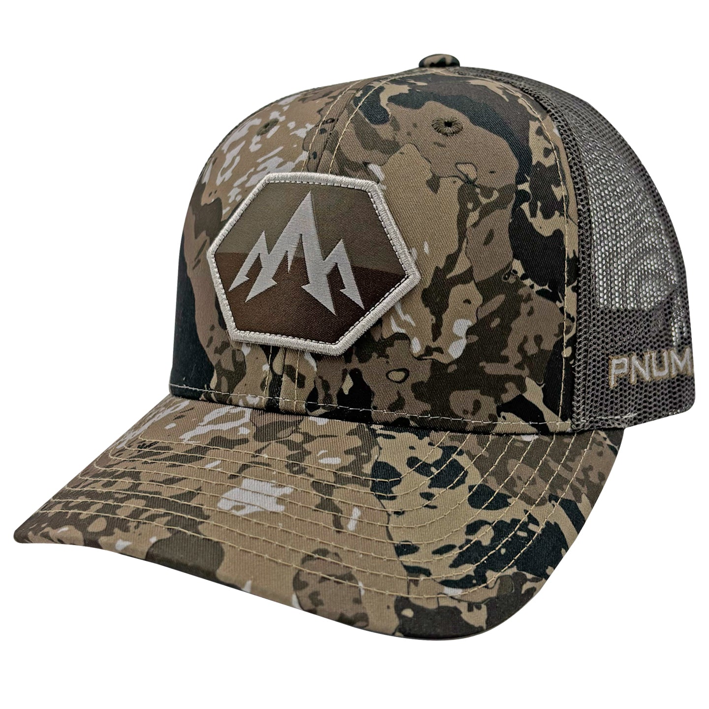 Pnuma Outdoors Hex Camo Trucker Cap, Caza OV Camo CP-HX-OV