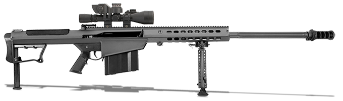 Barrett M107A1 Black 29&quot; Leupold Mark 4 M1, BORS, Rings 14019
