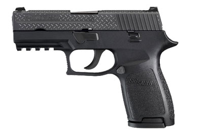 Black Nitron Finish, Diamond Plate Engraving, SLITE Night Sights 250C-9-BDP