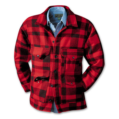 Filson Mackinaw Cruiser Red Black Plaid 36 10043