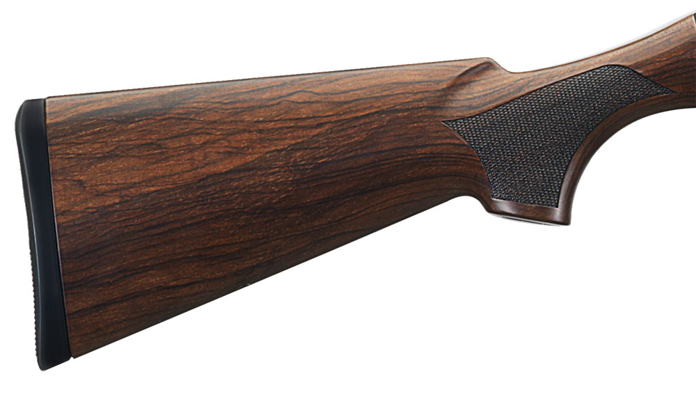 Benelli Legacy Satin walnut / WeatherCoat?, Nickel/blue. Etched game scene 24" 28ga 10440