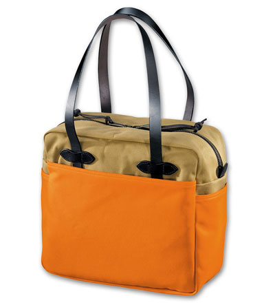 Filson Orange/Tan Zip Top Tote Bag FIL-70088-RT