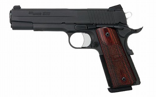 Black Nitron Finish, Fastback Rounded Frame, LoPro Night Sights, Rosewood Grips 1911F-45-BSS