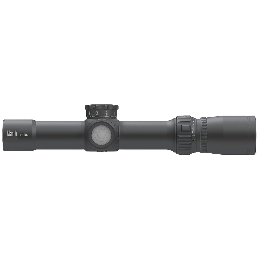 March Compact Tactical 1-10x24mm MML Reticle 0.1 MIL Illuminated Riflescope D10V24TIML-MML-800014