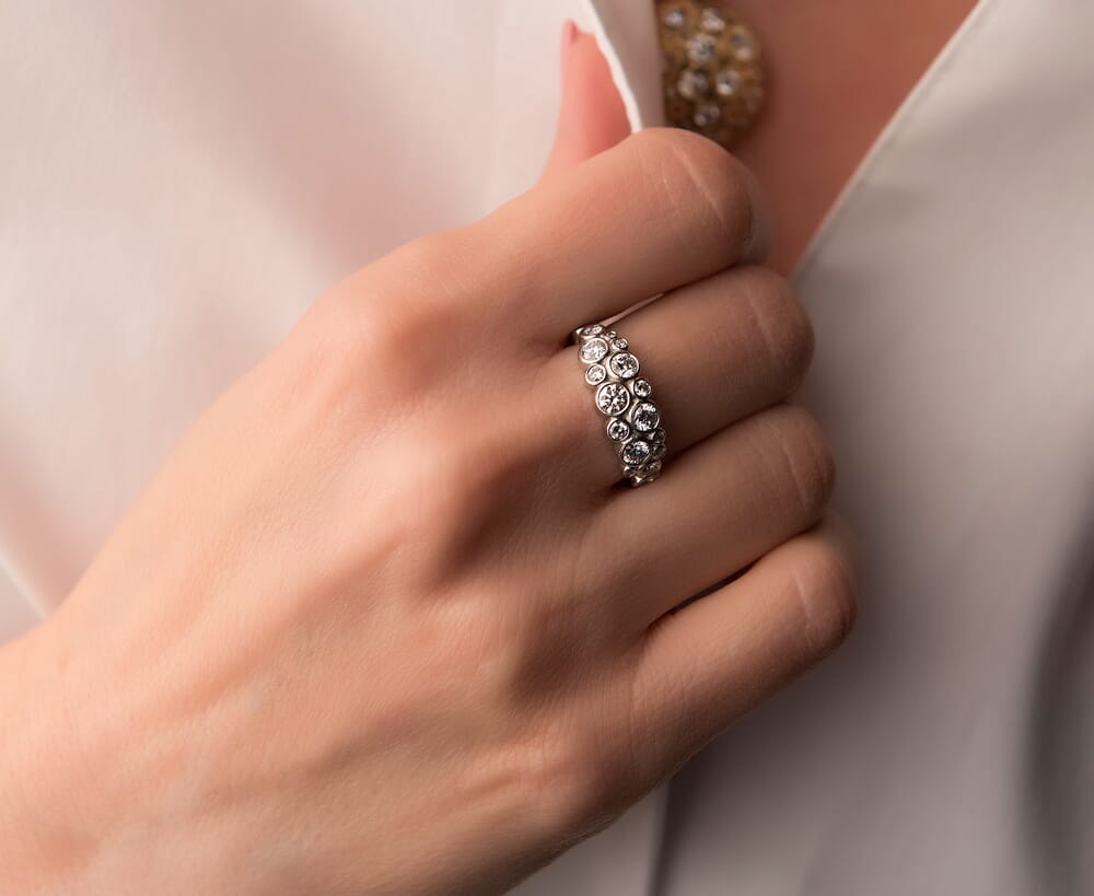 Alex Sepkus Platinum and Diamond Ring