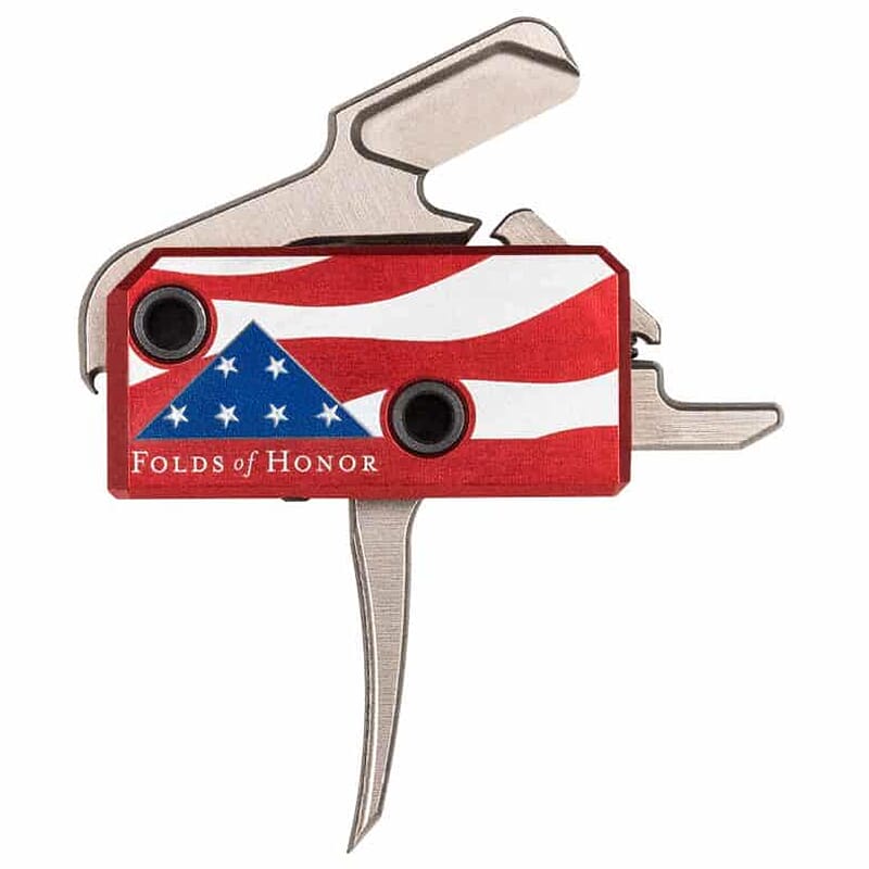 RISE Armament Patriot HPT Single-Stage 3.5lbs Silver/Red/White/Blue High-Performance Trigger w/Anti-Walk Pins & Challenge Coin RA-13FOLDS-PT