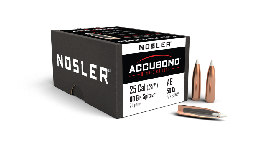Nosler AccuBond AB - 25 110g SP (50ct, M/P of 3) Bullets 53742