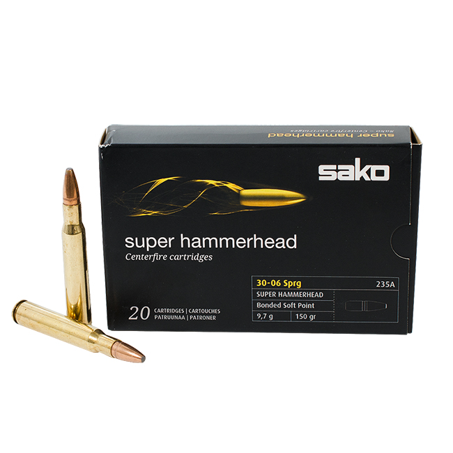 Sako 30-06 Sprg 150 gr SUPER HAMMERHEAD Rifle Ammunition- 20 per box PC31235A