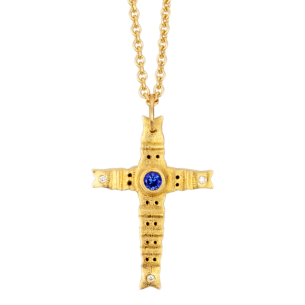 Alex Sepkus 18K Spring Cross Pendant