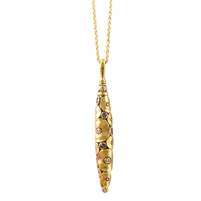 Alex Sepkus 18K Sapphire and Diamond Shark Pendant